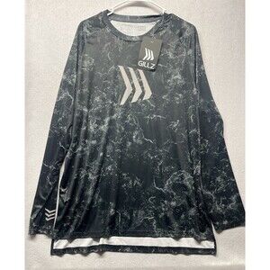 NWT GILLZ Men's Contender Series Long Sleeve Black Anthracite Fishing T-Shirt XL